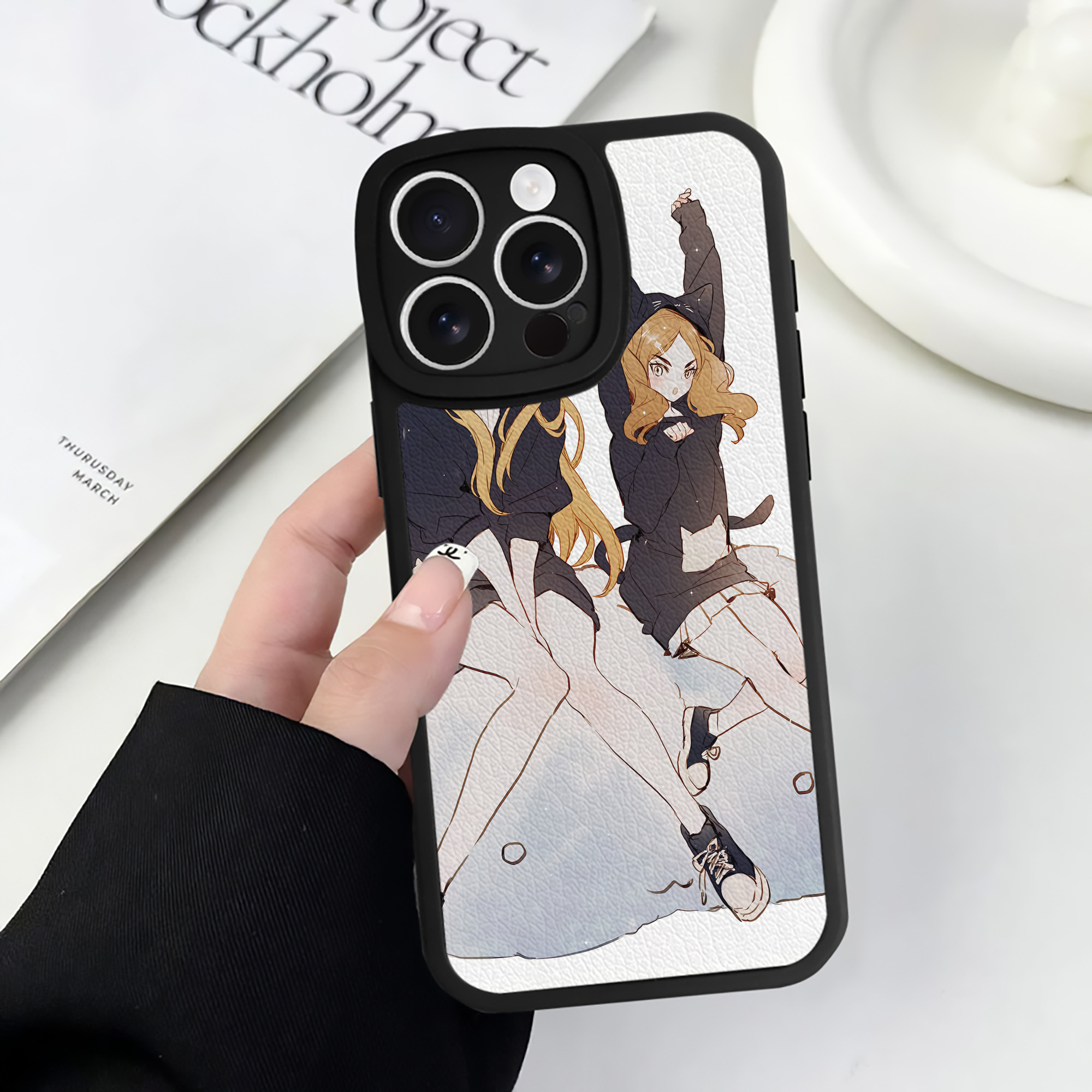 （画像用） ハイキュー!! Haikyu!! 【iPhone 16シリーズ対応】シリコンスマホケース（レザー調） 材質：シリコン